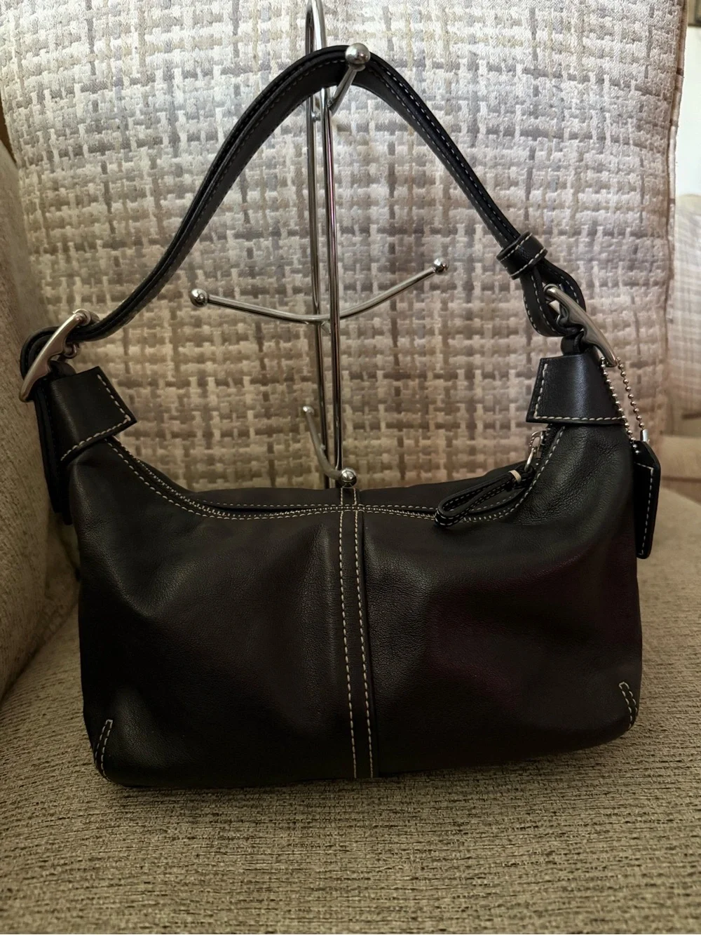 Vintage Coach Legacy Demi Hobo Shoulder Bag Black Glove Leather Style 9564 EUC
